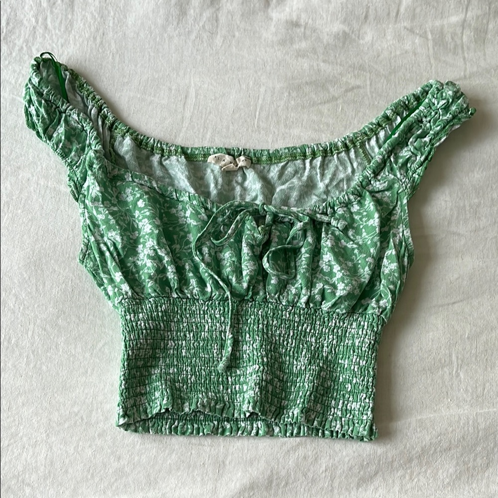 Green Floral Women's Top